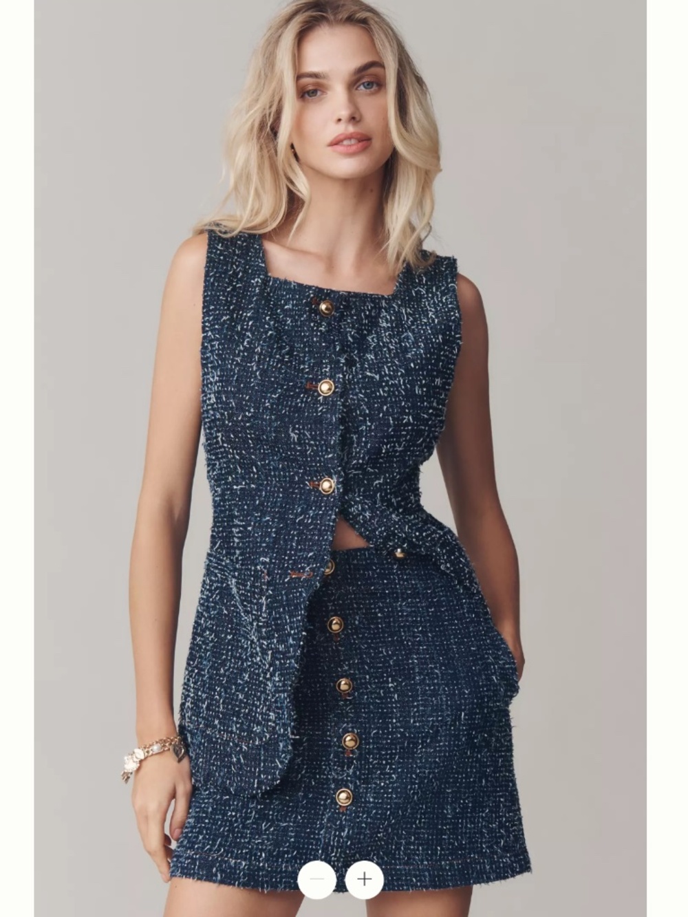 Anthropologie Maeve Maeve Needle Punched Denim Mini Skirt